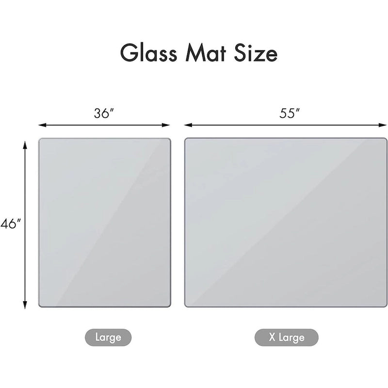 Tempered Glass Office Chair Mat for Hardwood Floor 46x55 Inch