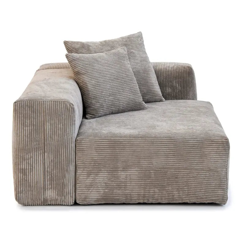 4-Seat Modular Corduroy Sectional Sofa Free Combination