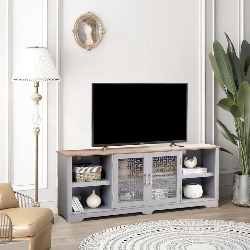 Modern Farmhouse TV Media Stand for TVs up to 70 Inch