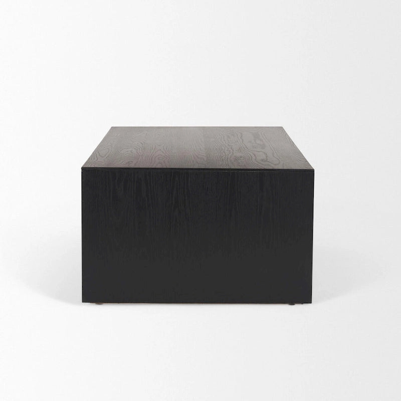 Recycled Pine and Black Oak Waterfall Coffee Table 53x30x18 Inch