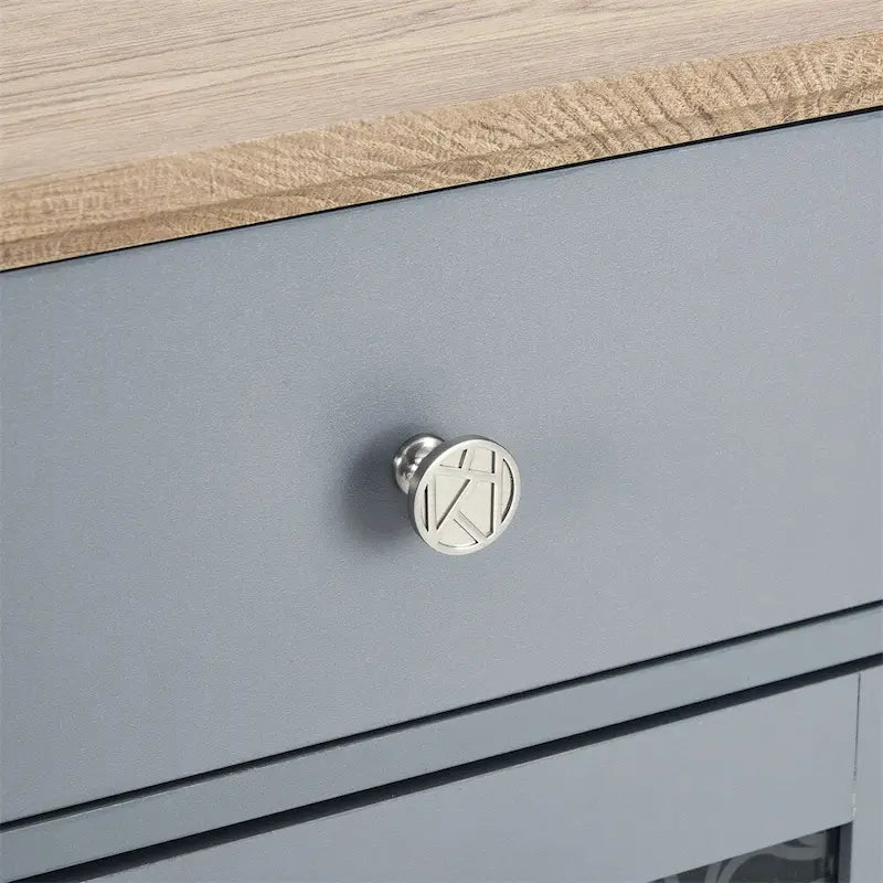 Farmhouse Buffet Sideboard Cabinet with Drawers Glass Doors and Wine Storage