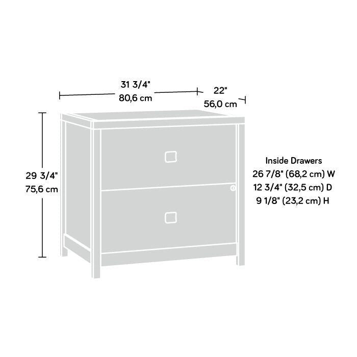 2-Drawer Lateral File Cabinet with Herringbone Top in Sindoori Mango