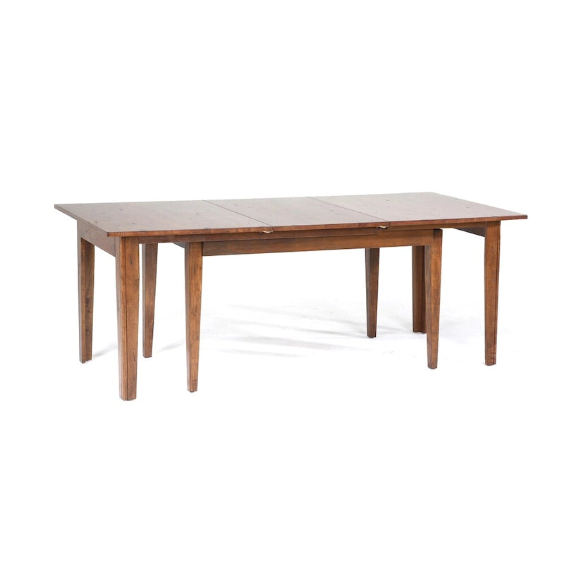7-Piece Solid Rubberwood Extendable Dining Table Set with 6 Ladder-Back Chairs