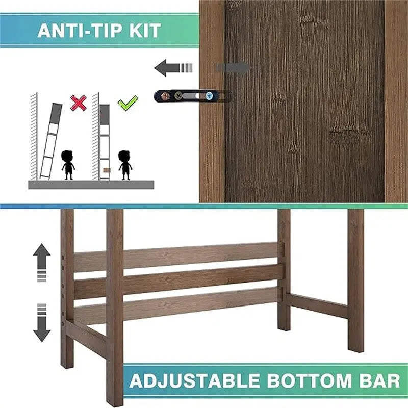 Over-Toilet Bamboo Bathroom Storage Cabinet with Adjustable Shelves 25x69 Inch