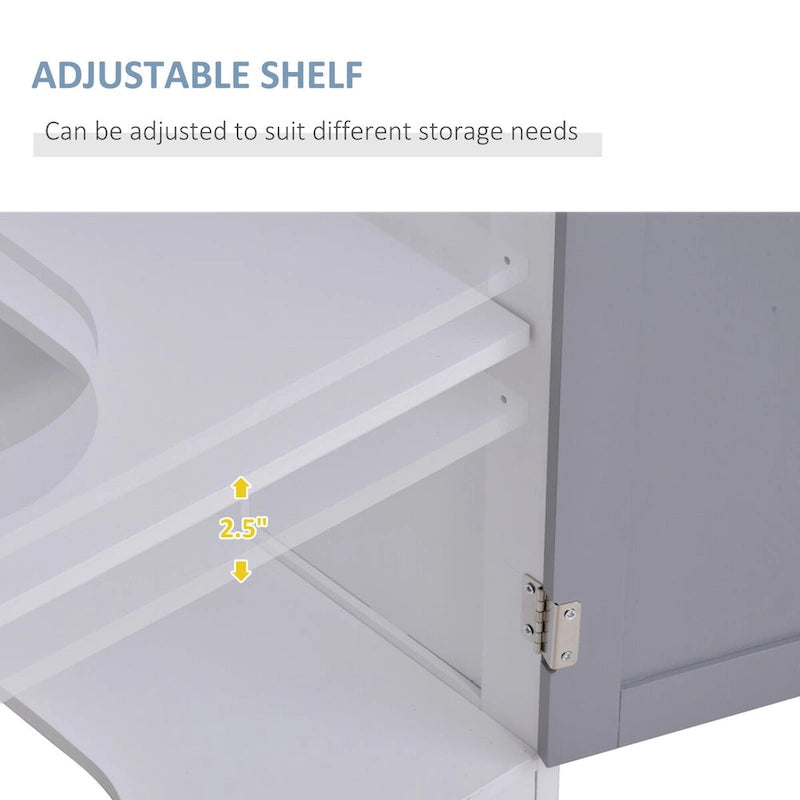 Under-Sink Bathroom Cabinet with U-Shape Cutout and Adjustable Shelf 23.5 Inch