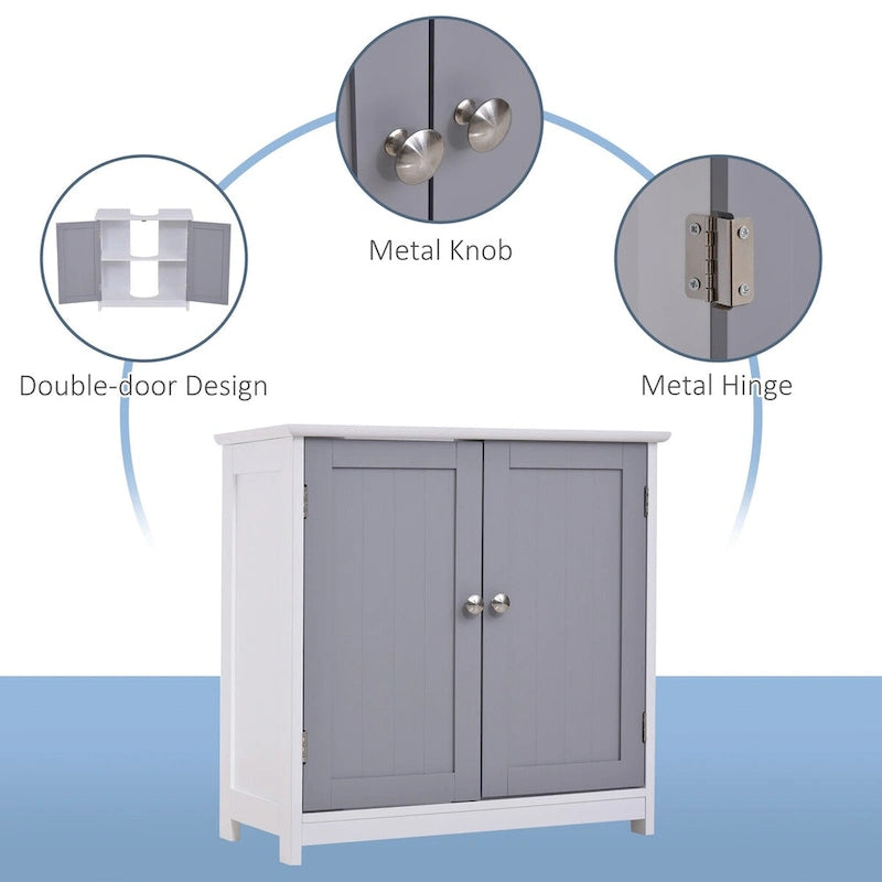 Under-Sink Bathroom Cabinet with U-Shape Cutout and Adjustable Shelf 23.5 Inch