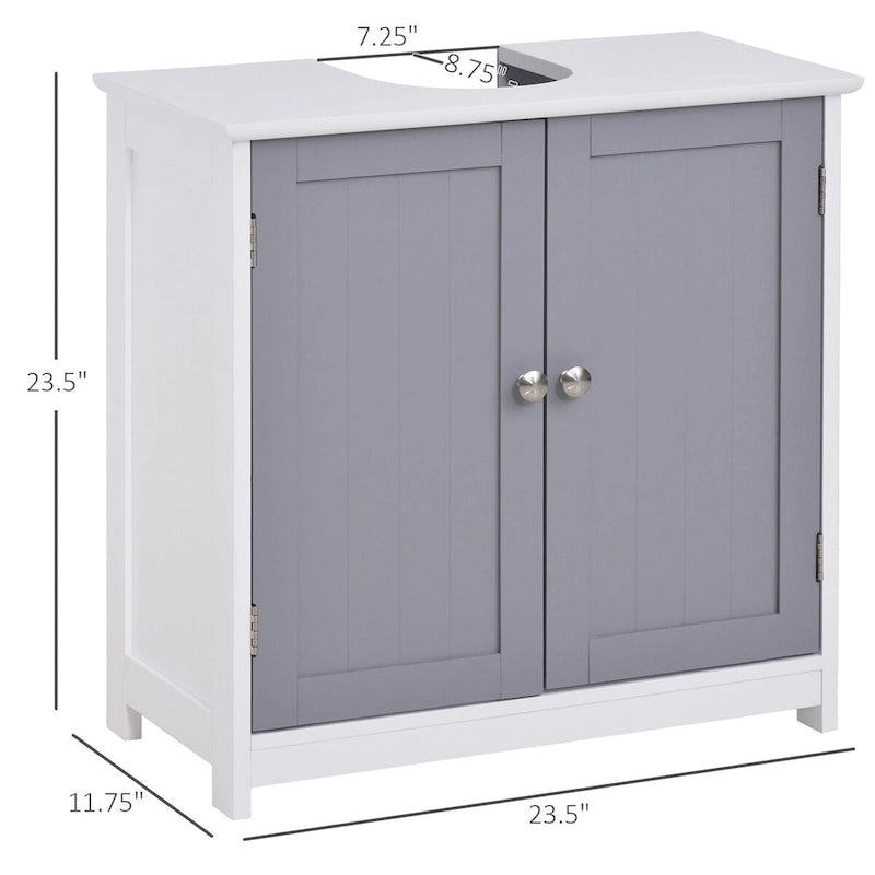 Under-Sink Bathroom Cabinet with U-Shape Cutout and Adjustable Shelf 23.5 Inch