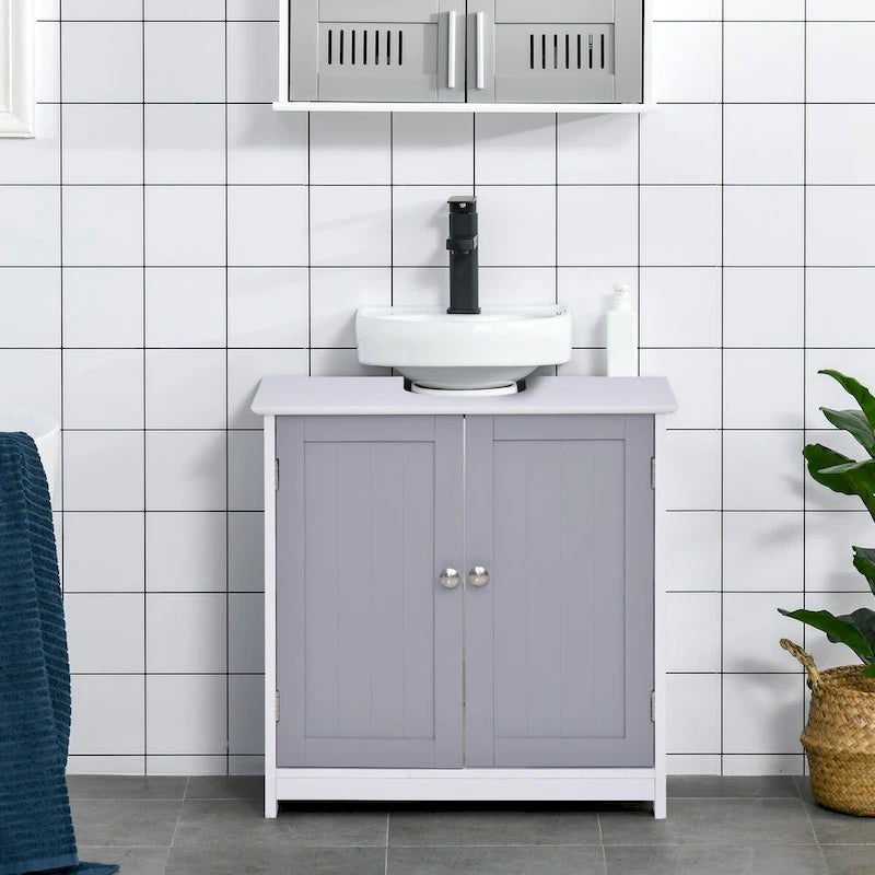 Under-Sink Bathroom Cabinet with U-Shape Cutout and Adjustable Shelf 23.5 Inch