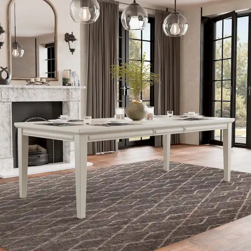 Extendable Dining Table 72 to 90 Inch with 18-Inch Leaf Oak Veneer