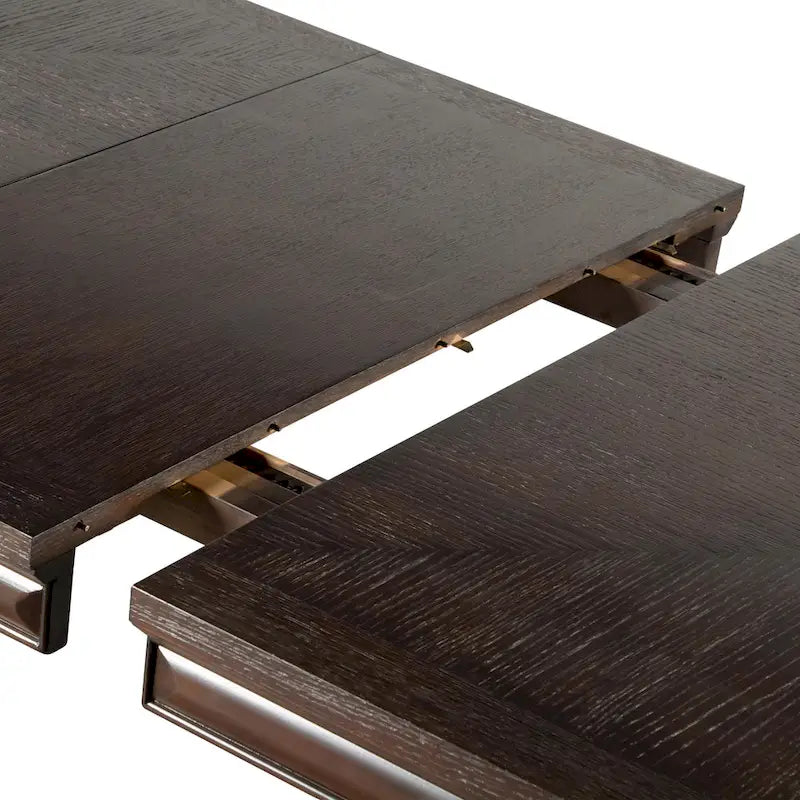 Extendable Dining Table 72 to 90 Inch with 18-Inch Leaf Oak Veneer