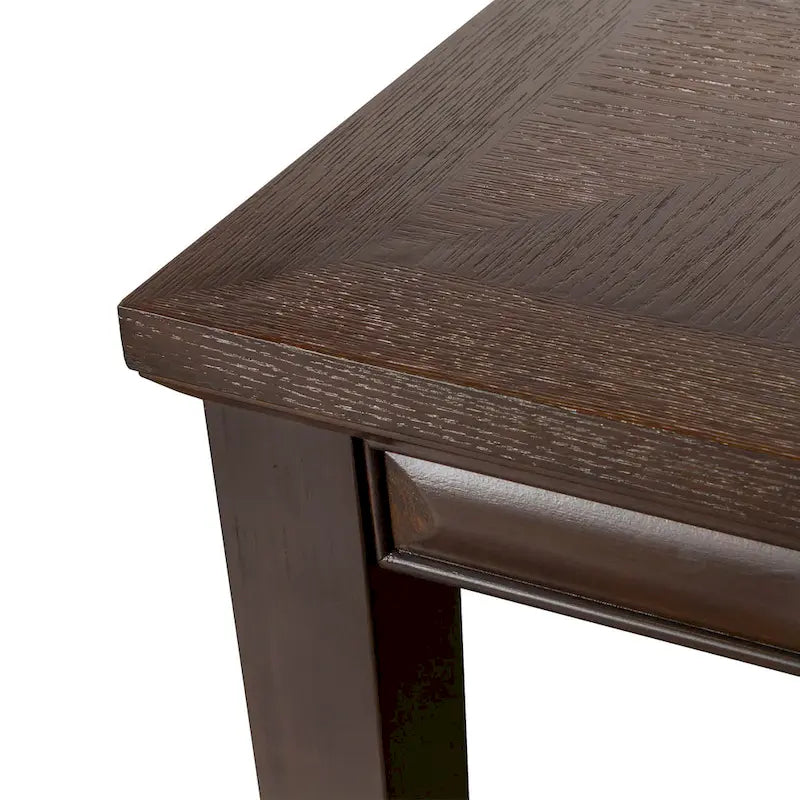 Extendable Dining Table 72 to 90 Inch with 18-Inch Leaf Oak Veneer
