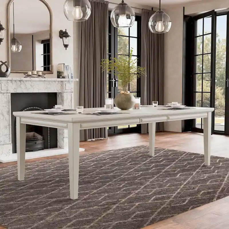 Extendable Dining Table 72 to 90 Inch with 18-Inch Leaf Oak Veneer