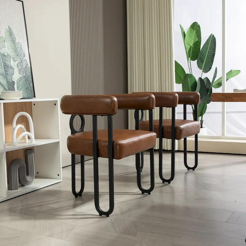 Upholstered Accent Dining Chair with Round Back Set of 2