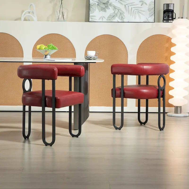 Upholstered Accent Dining Chair with Round Back Set of 2