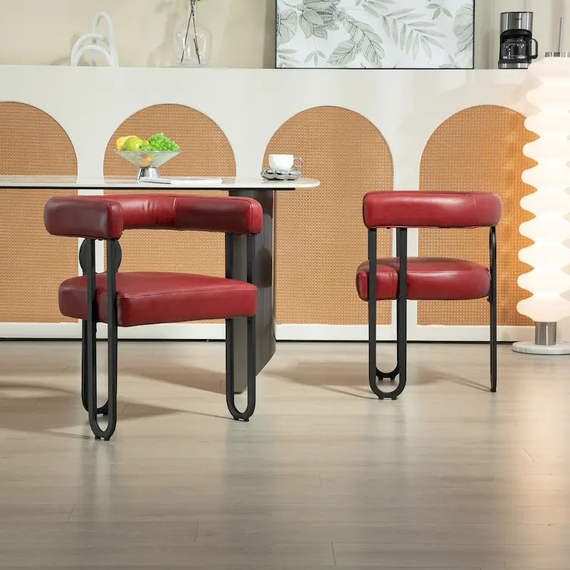 Upholstered Accent Dining Chair with Round Back Set of 2