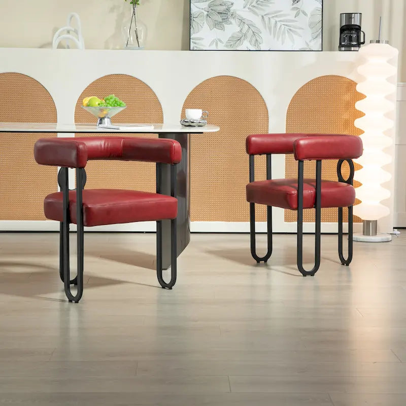Upholstered Accent Dining Chair with Round Back Set of 2