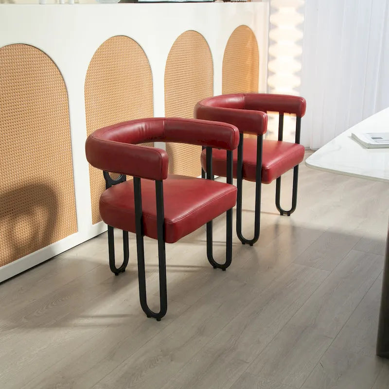 Upholstered Accent Dining Chair with Round Back Set of 2